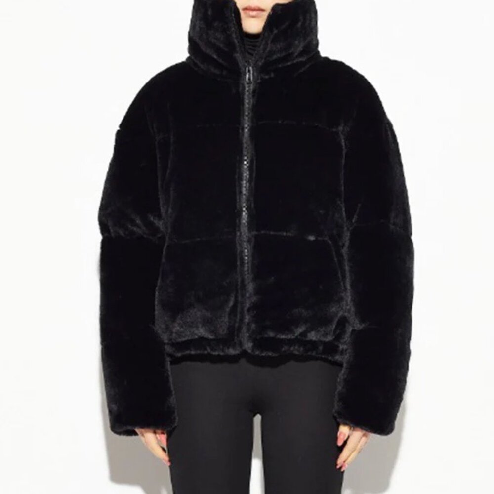 Apparis Faux Fur Billie Jacket in Black, Size M, Faux Fur